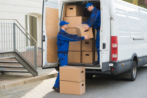 Professional movers preparing flat removals in Hollandpark