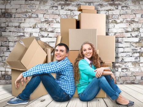 Residential moving boxes packed neatly for a Hollandpark home move