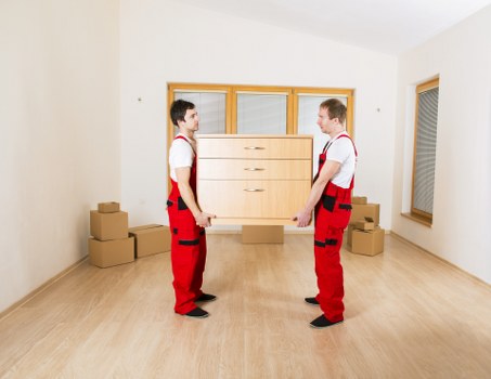 Packed moving van ready for collection in Hollandpark